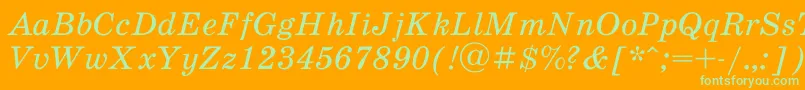 SchoolbookacItalic Font – Green Fonts on Orange Background