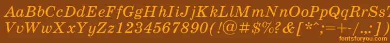 Шрифт SchoolbookacItalic – оранжевые шрифты на коричневом фоне