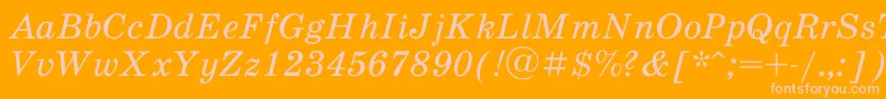 SchoolbookacItalic Font – Pink Fonts on Orange Background