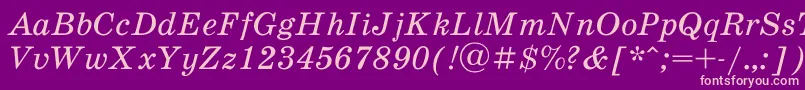 SchoolbookacItalic Font – Pink Fonts on Purple Background
