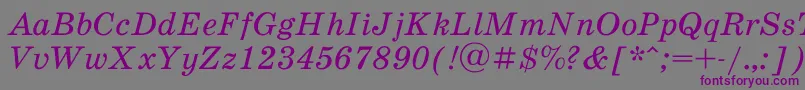 SchoolbookacItalic Font – Purple Fonts on Gray Background