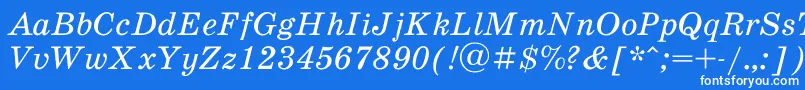 フォントSchoolbookacItalic – 青い背景に白い文字