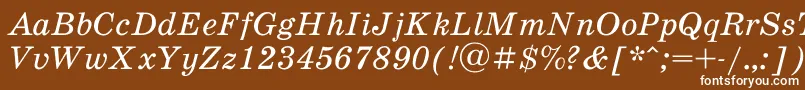SchoolbookacItalic Font – White Fonts on Brown Background
