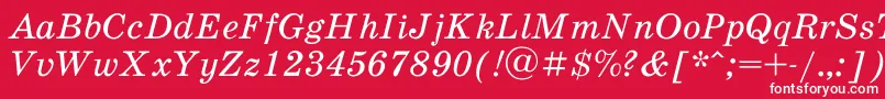 SchoolbookacItalic Font – White Fonts on Red Background