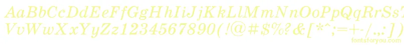 フォントSchoolbookacItalic – 黄色のフォント