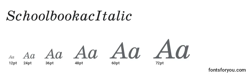 Размеры шрифта SchoolbookacItalic