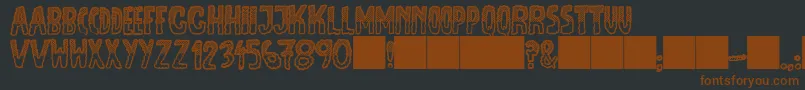 Шрифт JmhEscamasBlackTop – коричневые шрифты на чёрном фоне
