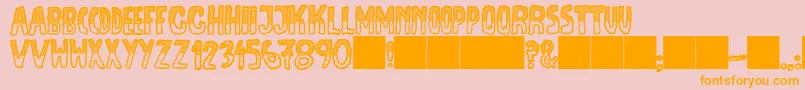 JmhEscamasBlackTop Font – Orange Fonts on Pink Background