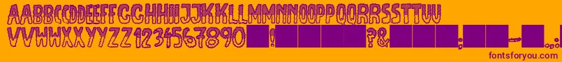 JmhEscamasBlackTop Font – Purple Fonts on Orange Background