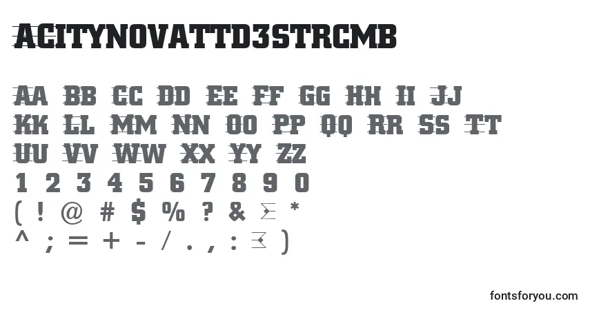 ACitynovattd3strcmbフォント–アルファベット、数字、特殊文字