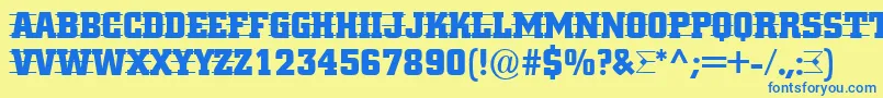 ACitynovattd3strcmb Font – Blue Fonts on Yellow Background