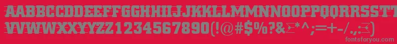フォントACitynovattd3strcmb – 赤い背景に灰色の文字