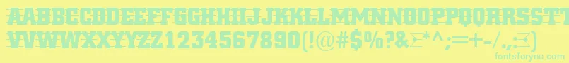 ACitynovattd3strcmb Font – Green Fonts on Yellow Background