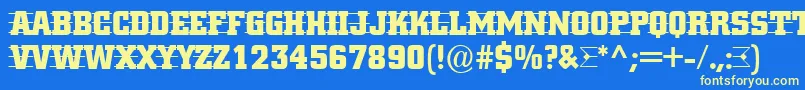 ACitynovattd3strcmb Font – Yellow Fonts on Blue Background