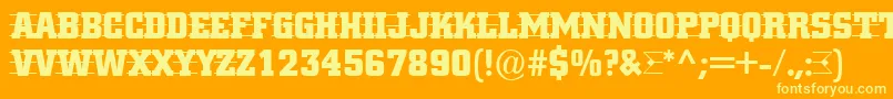 ACitynovattd3strcmb Font – Yellow Fonts on Orange Background