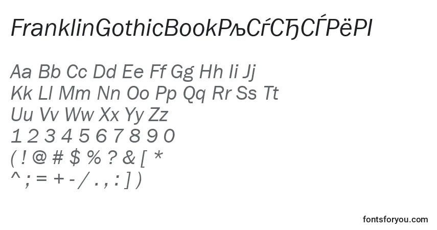 A fonte FranklinGothicBookРљСѓСЂСЃРёРІ – alfabeto, números, caracteres especiais