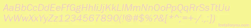 FranklinGothicBookРљСѓСЂСЃРёРІ Font – Pink Fonts on Yellow Background