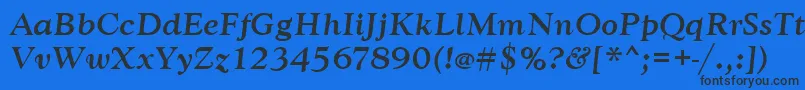 GoudytmedItalic Font – Black Fonts on Blue Background