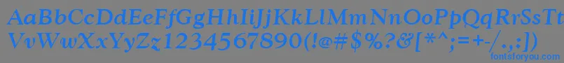 GoudytmedItalic Font – Blue Fonts on Gray Background