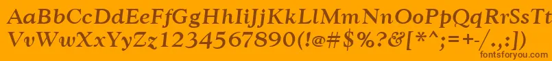 Czcionka GoudytmedItalic – brązowe czcionki na pomarańczowym tle