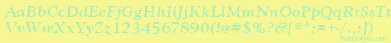 GoudytmedItalic Font – Green Fonts on Yellow Background