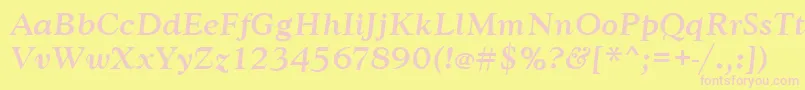 GoudytmedItalic Font – Pink Fonts on Yellow Background