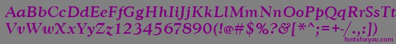 GoudytmedItalic Font – Purple Fonts on Gray Background