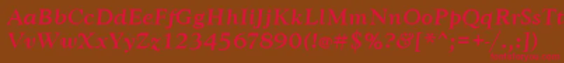 GoudytmedItalic Font – Red Fonts on Brown Background