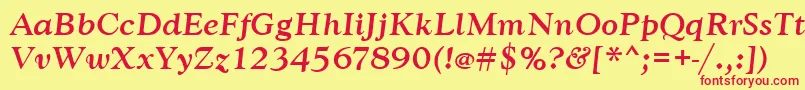GoudytmedItalic Font – Red Fonts on Yellow Background