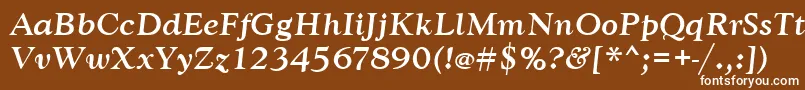 フォントGoudytmedItalic – 茶色の背景に白い文字