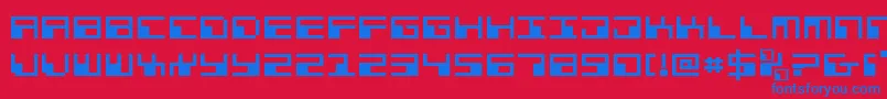 フォントPhaserbanke – 赤い背景に青い文字