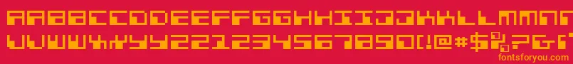 Phaserbanke Font – Orange Fonts on Red Background