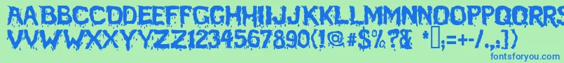 Bloodfeast Font – Blue Fonts on Green Background