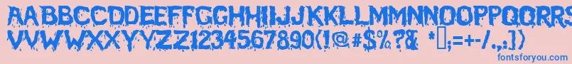 Bloodfeast Font – Blue Fonts on Pink Background