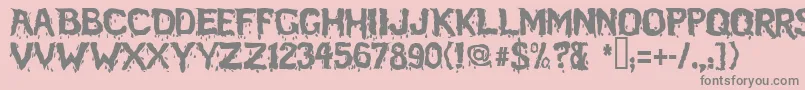 Bloodfeast Font – Gray Fonts on Pink Background