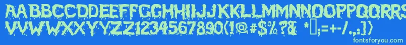 Bloodfeast Font – Green Fonts on Blue Background