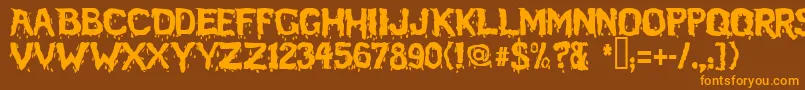 Bloodfeast Font – Orange Fonts on Brown Background