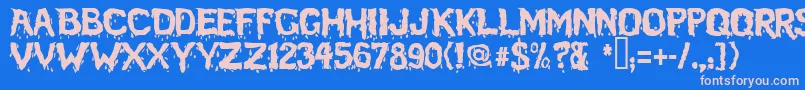 Bloodfeast Font – Pink Fonts on Blue Background