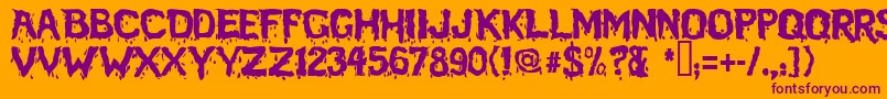 Bloodfeast Font – Purple Fonts on Orange Background