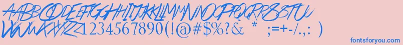 BeThereSoon Font – Blue Fonts on Pink Background