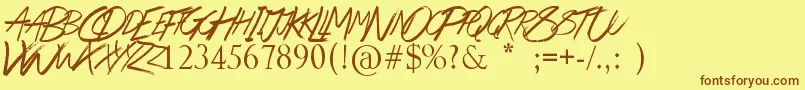 BeThereSoon Font – Brown Fonts on Yellow Background