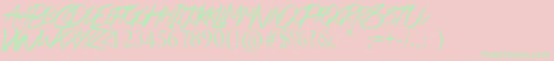 BeThereSoon Font – Green Fonts on Pink Background