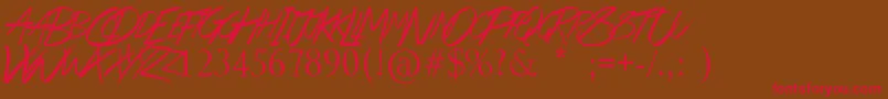 BeThereSoon Font – Red Fonts on Brown Background