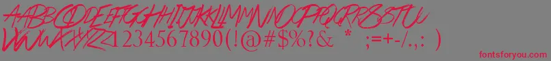 BeThereSoon Font – Red Fonts on Gray Background