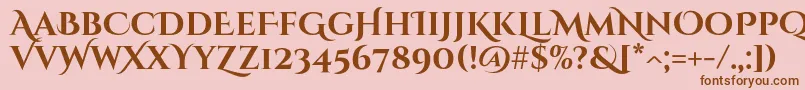 CinzeldecorativeBold Font – Brown Fonts on Pink Background