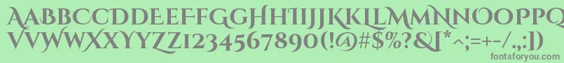 フォントCinzeldecorativeBold – 緑の背景に灰色の文字