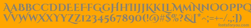 CinzeldecorativeBold-Schriftart – Graue Schriften auf orangefarbenem Hintergrund