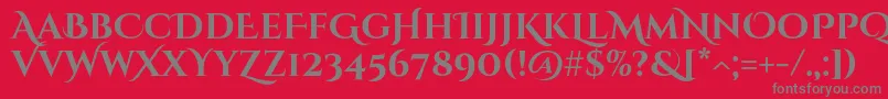 フォントCinzeldecorativeBold – 赤い背景に灰色の文字