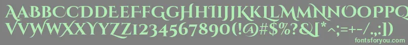 Fonte CinzeldecorativeBold – fontes verdes em um fundo cinza