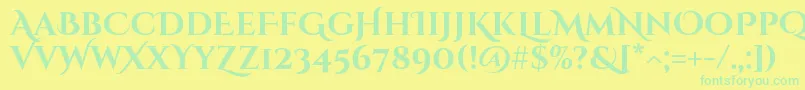 CinzeldecorativeBold Font – Green Fonts on Yellow Background